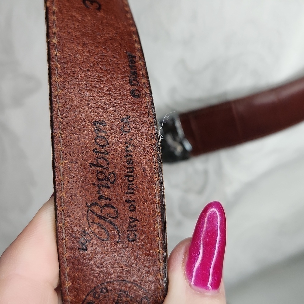 Brighton Mickey Mouse Train Lizard Print Belt Size 32 - Picture 9 of 13
